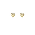 Gold Mini Polished Smooth Heart Stud Earrings Simple Pair view 5