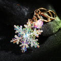Transparent Crystal Snowflake and Small Jeweled Snowflake Keychains view 7