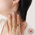 Gold Openwork Lattice C-Shape Hoop Earrings Copper Metal view 4