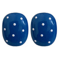 Polka Dot Resin Square And Oval Silver Tone Stud Earrings view 5