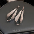 Silver Tone Sculptural Loop Drop Earrings Decorative Jewelry view 3