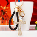 Jeweled Cross Keychains in Eight BV Colors plus One Plain Crystal Style view 8