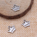 Princess Crown Pendant Charm in Antique Silver and Antique Bronze Metal view 2