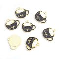 Coffee Cup Cat Enamel Alloy Charm Pendants in Seven Colors view 12