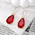 Teardrop Faceted Glass Dangle Earrings Gold Fishhooks 7 Colors view 4