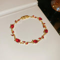 Gold Silver Vine Leaf Crystal Bracelet Six Color Styles view 11