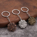 Eight Auspicious Symbols Metal Keychains in Three Antique Finishes view 1