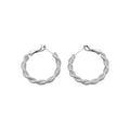 Silver Twisted Rope Hoop Earrings Fashion Jewelry Accessory view 5