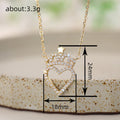 Gold Open Heart Crown Star Pendant Necklace Pave CZ Chain view 4