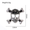 Black Silver Tone Flower Two Designs Metal Brooch Pin view 2