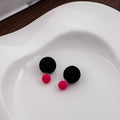 Five Color Double Flocked Ball Front Back Stud Earrings view 4