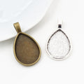 Teardrop 18x25mm Cabochon Pendant Trays in Two Finishes view 5