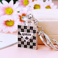 Crystal Plaid Perfume Bottle Keychains with Cords and Loose Braided Loops view 4