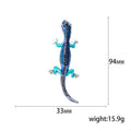 Enamel Gecko Brooch Rhinestone Spine Blue Brown Styles view 5