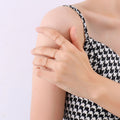 Irregular Thin Wavy Stack Band Rings Gold Rose Steel view 7