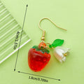 Resin Lemon Charm Bell Flower Dangle Earrings 8 Fruit Color Styles view 7