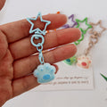 Flocked Cat Paw Star-Clasp Charms in Five Pastel Colors view 2