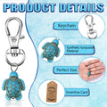 Turquoise Blue Sea Turtle Lobster Clasp Keychain Charm view 2