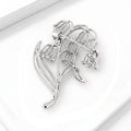 Openwork Bellflower Stem Brooch with Curved Floral Silhouette view 3