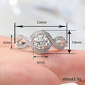 Silver Infinity Halo Round Clear CZ Ring Sizes 6-10 view 4