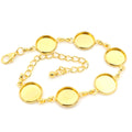 Five-Setting Round Cabochon Bracelet Trays in Three Finishes view 3