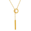 Circle Ring Bar Y Lariat Necklace Gold Or Rose Gold view 5