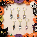 Cartoon Cat Keychain Gold Ring Chain Swinging Tail Charm view 2
