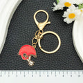 Red Football Helmet and Mixed Sports Metal Keychain Set view 3