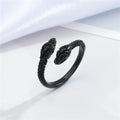 Black Adjustable Open Rings in Four Plain and Snake-Inspired Designs view 5