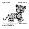Rhinestone Tiger Cub Brooch Gold Multicolor Silver Clear Stones view 6
