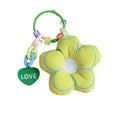 Puffy Embroidered Flower Keychain with Alphabet Beads view 5