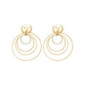 Gold Tone Concentric Hoop Ear Cuffs Fashion Jewelry view 5