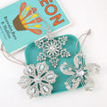 Silver Rhinestone Flower Snowflake Metal Hanging Ornaments view 2
