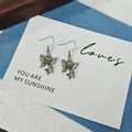 Silver Butterfly Drop Earrings Rhinestone Metal 6 Styles view 11