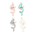 Enamel Mermaid Charms in Four Colors with Gold Tone Edges view 5