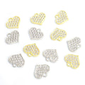 Crystal-Accented Silver Gold Heart Alloy Charms in 2 Styles view 5