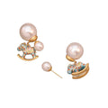 Asymmetric Gold Tone Rocking Horse And Pearl Stud Earrings view 5