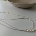 Long Graduated White Pearl Strand Necklace Gold Clasp view 2