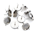 Round Pad Earring Post Findings with Small Hanging Loops view 3