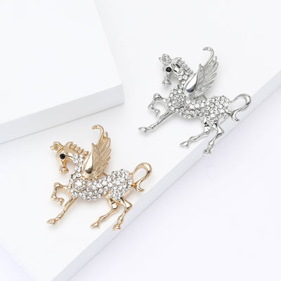 Pegasus Brooch front view on a plain background