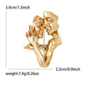 Gold Abstract Couple Faces Kiss Metal Figure Brooch Pin view 5