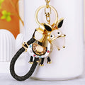 Enamel Donkey Keychains in Black Red and Purple with Braided and Plain Loops view 3