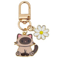 Siamese Cat and White Daisy Enamel Clip Keychain Eight-Style Collection view 5