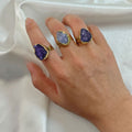 Random Natural Stone Adjustable Open Rings in Sixteen Assortments view 8
