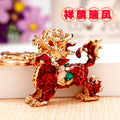 Mixed Jeweled Fruit Animal Deity and Fortune Motif Keychains view 10