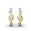 Two-Tone CZ Twist Huggie Hoop Earrings Gold Rose Gold view 1
