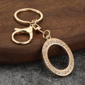 Gold-Tone A-Z Letter Keychain With Clear Stones And Lobster Clasp view 9