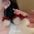 Bow Pom Pom and Snowflake Drop Earrings in Seven Styles view 2