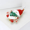 Enamel Santa Claus Brooch Red Hat Pearl Pom Christmas Tree view 3