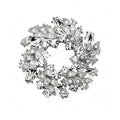Purple Silver Tone Bauhinia Flower Crystal Eight Designs Metal Brooch Pin view 6